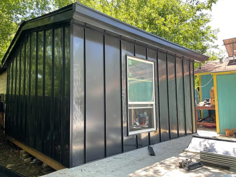 Black standing seam metal wall panels for Metal Roof Installation in Beloit